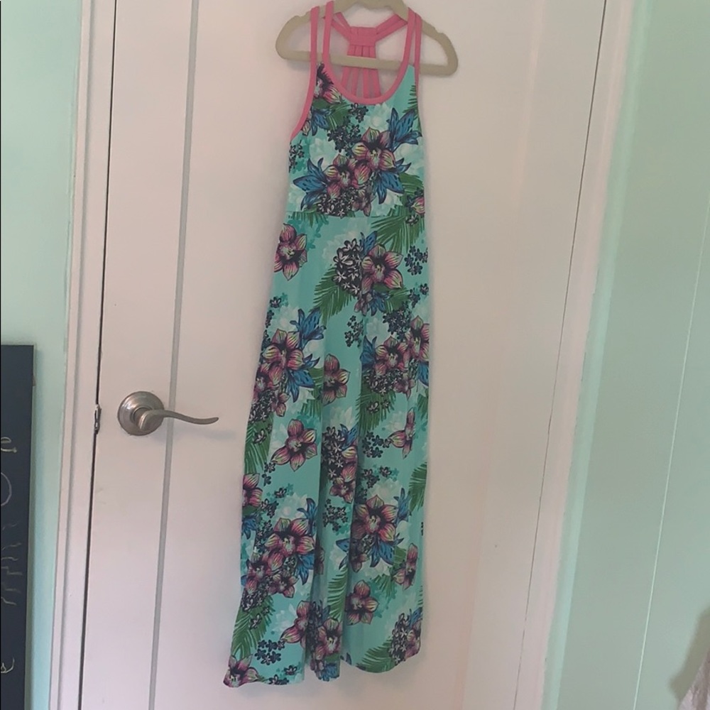Hawaiian flower long dress
